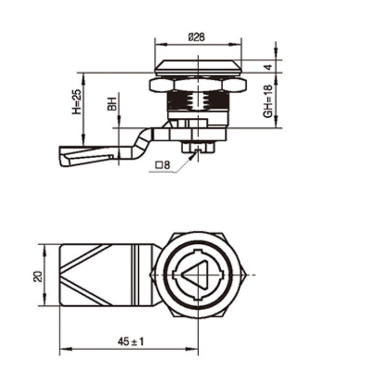 Szabotázs-gátló szerszám típus Cam Lock-A6017