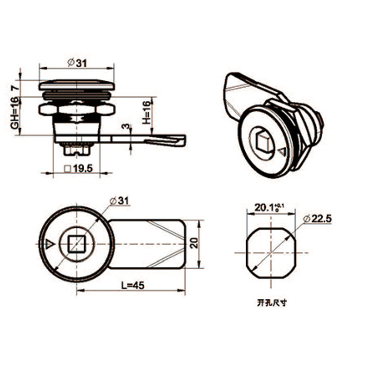 Fedélszerszám típusa Cam Lock-A6018