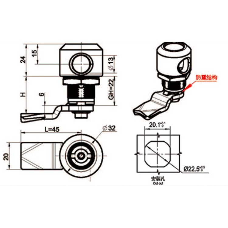 Lakatszerszám típusa Cam Lock-A6019