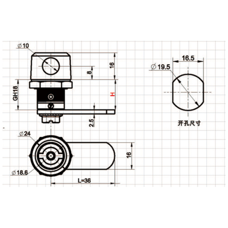 Szerszám típusa Lakat típusa Cam Lock-A6208-1